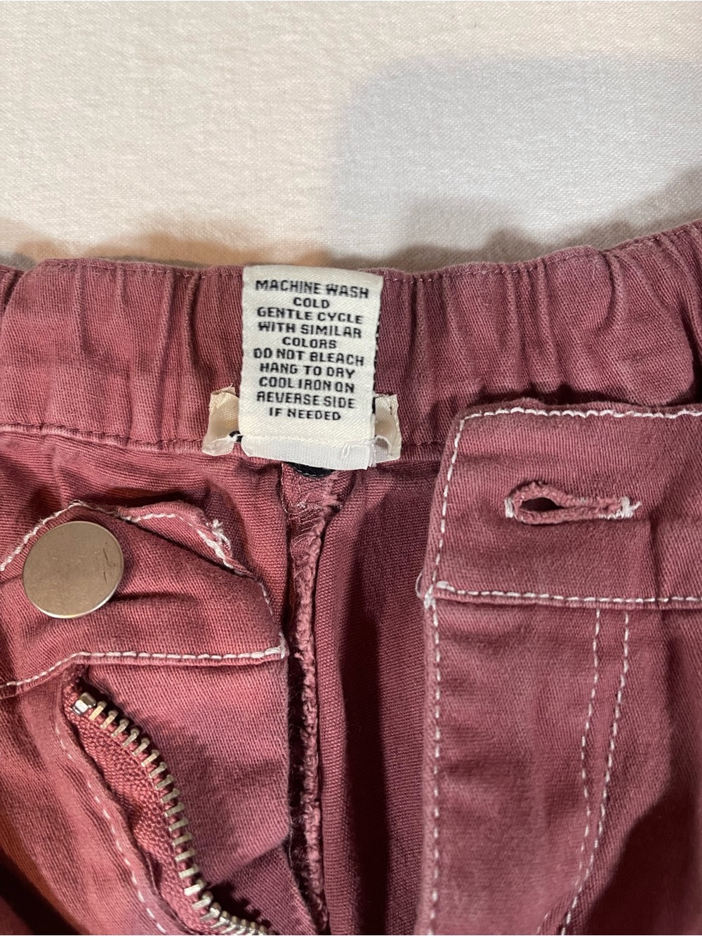 Rachel Paige Wide Leg Utility Cargo Pants in Dusty Rose Y2K Size M - Picture 4 of 14